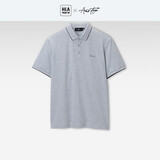 HLA海澜之家POLO衫轻商务撞色翻领字母刺绣珠地凉感短袖男夏季
