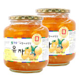 全南蜂蜜柚子茶 韩国进口冲饮饮品原装果茶柚子饮品冲调饮料 蜂蜜柚子茶1kg*2罐