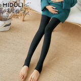 米度丽孕妇裤袜春夏款孕妇连裤袜连体袜托腹打底袜踩脚款孕妇袜子裤袜 880D薄绒踩脚-黑色 均码（建议90-160斤左右）