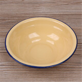 辉成绘通加厚搪瓷盆卷边盆怀旧老式饭盆汤盆绿饭碗搪瓷汤盆搪瓷卷边碗 16cm黄色卷边碗