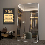 新艺鸿运（XINYIHONGYUN） 大镜子全身镜落地镜贴墙舞蹈镜家用穿衣镜服装店试衣镜立体镜 银白色70*170【高清超白显瘦】