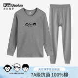 夫尼保罗【假日时光】纯棉秋衣男秋裤套装青年新品保暖内衣打底衬衣衬裤 头像深灰 M (165)