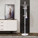 法兰思佳（FALANSIJIA）不锈钢落地挂衣架家用现代简约旋转水晶衣帽架家用轻奢风格单杆式 9003白色亚克力球