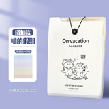 【开学必备】文谷(Wengu)a4/13层竖式搭扣风琴包多层文件夹 学生卡通试卷收纳神器大容量文件袋整理夹 FQB-055喵的假期C