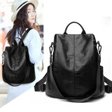 VANDEE双肩包女包2025新款多功能手提女士背包韩版出游百搭学院风书包  黑色