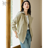 初申春秋休闲外套女风衣高级感气质西装领时尚宽松外套上衣S143U2016