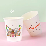 宜洁（yekee）一次性纸杯加厚小号商务喝水杯子可爱创意凯蒂猫芭比茶水杯 欢聚纸杯200ml 60只 共1包