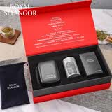 皇家雪兰莪（ROYAL SELANGOR）手工锡制小茶罐 便携式密封旅行防潮茶叶罐 工艺礼品商务送礼 花开富贵两泡茶红色礼盒