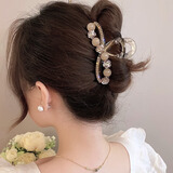 戴岩镶钻鲨鱼夹发量多盘发高级感抓夹大号发卡头饰女高端2025新款抓夹 8字交叉山茶花抓夹【约9cm】