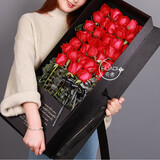 花递鲜花速递33朵玫瑰花束生日礼物送女友同城配送当日达 【永恒爱恋】33朵枪炮礼盒|A20 平时价