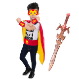格瑞芬 万圣节服装儿童男女孩 道具面具披风装饰创意玩具 钢铁侠披风+剑+面罩+护腕+腰带