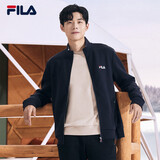 FILA 斐乐官方男子外套2025秋冬时尚基础休闲通勤立领针织上衣