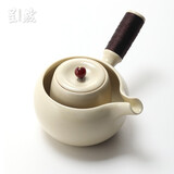 呈然 苏打釉白泥茶壶家用复古电陶炉手工陶瓷提梁烧水壶功夫泡茶壶 苏打釉侧把壶（700ml）