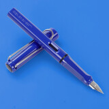 金豪（Jinhao） 金豪619小清新实色钢笔中小学生书写练字可换墨囊口径3.4笔尖0.38mm 深蓝 EF尖+5支黑色墨囊
