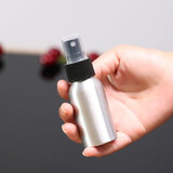 鹿凌青不锈钢压力酒精旅行小金属喷壶喷瓶喷雾化铝质化妆随身携带 30ML银铝瓶配黑喷头