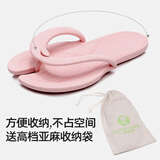 果洛菲（GUOLUOFEI）折叠旅行拖鞋男便携式夏游泳出差女旅游人字拖鞋 粉色 M(39-41)
