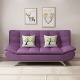 懒人日记沙发床两用折叠可拆洗多功能简约小户型布艺沙发懒人沙发折叠床 紫色 双人（平铺尺寸150*120*40CM）