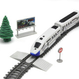 百思奇儿童火车玩具男孩仿真高铁轨道车电动早教拼装小火车 2183多弯道轨道+4车-43件套 标配+普通电池+螺丝刀+好礼