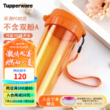 特百惠（Tupperware）茶韵塑料杯 男女学生夏季运动水杯子大容量带滤格 橘花橙500ML