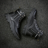 回力男鞋加绒马丁靴男2026年春季棉靴保暖百搭男士韩版英伦风休闲靴 黑色（单款）0635 41