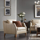 Harbor House美式轻奢皮沙发 进口头层牛皮沙发客厅 实木框架真皮沙发Dover 【进口头层牛皮】单人沙发 三人位