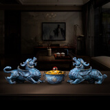 吉善缘 全铜《霸王貔貅》飞天貔貅摆件 皮丘一对客厅开业装饰品工艺礼品 中号聚财阵