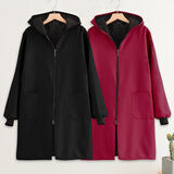 崇朗（CHONGLANG）加绒罩衣成人外穿加厚防水围裙长袖工作服男士厨房女做饭衣服冬季保暖 黑色1件（纯色连帽拉链罩衣） XXL