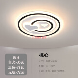 奈斯丽客厅吸顶灯2024新款led卧室吸顶灯书房大气现代简约长方灯圆灯 桃心50cm72瓦 三色变光