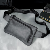 酷奇袋鼠（KUQIDAISHU）新款潮男街头腰包时尚胸包斜挎包胸前小包斜挎手机包韩版单肩男包 灰色