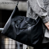 ZEROFRONT 男士手提旅行包健身运动单肩包牛津布大容量短途出差旅游行李包 牛津布+黑色大号