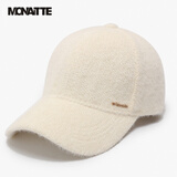 蒙奈特（MONAITTE）帽子女冬季加绒秋冬百搭ins中年妈妈洋气防寒显脸小保暖棒球帽 米白色（玫瑰金A） 可调节（55~60cm）