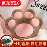 家妮儿热水袋充电暖水袋可拆洗插手暖手宝暖宝宝暖手袋防爆暖肚子大姨妈 【棕】熊掌热水袋可拆洗