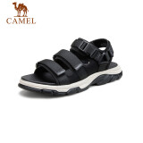 骆驼（CAMEL）男士沙滩软底韩版潮流魔术贴运动凉鞋 GE12220542 黑色 44 