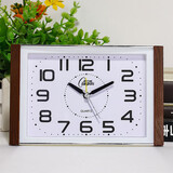 康巴丝净音闹钟老人用小座钟简约清晰字体家用时钟卧室客厅用 白色 2336白色