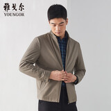 雅戈尔 棉服男士 2021秋冬青年男休闲正装棉茄克 VMCJ409946YQA 卡其 175/96A