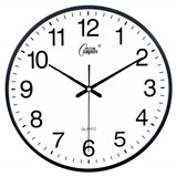 康巴丝墙上挂表客厅家用卧室净音钟表现代简约创意挂钟大气石英钟 6112黑白直径34厘米 其他