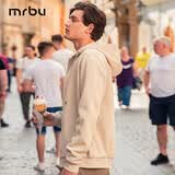 Mr.Bu布先生长袖拉链卫衣男连帽开衫外套春秋新品休闲上衣KT01980 海贝杏 L (175)