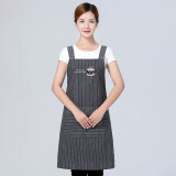 娅斯美娜2025新款围裙咖啡店专用工作服女棉布透气厨房家用防水防油围腰 灰色