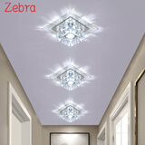 华迪诺水晶过道灯led走廊灯玄关灯入户灯客厅筒灯吊顶射灯创意小吸顶灯 3瓦 白光 14厘米-暗装：需开孔5-10厘米