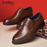 金利来新款皮鞋男士商务休闲鞋 正装鞋真皮圆头结婚鞋子爸爸鞋 472 棕色 43 比国内牌皮鞋大一码