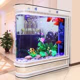欧宝 鱼缸水族箱客厅家用玻璃生态屏风吧台中型大型金鱼缸屏风欧式 欧式款（不带显示屏） 1.2米 加抽屉