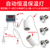 芦丁鸡恒温灯自动智能温控器保温灯取暖灯饲养箱灯加温加热育雏灯 温控1拖2灯头+3个50W太阳灯