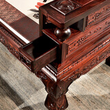 木中央 红木家具 印尼黑酸枝(学名:阔叶黄檀)客厅沙发 新中式沙发组合 实木财源滚滚全套 123七件套:单人+双人+三人+2茶几