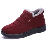 布瑞京老北京布鞋女棉鞋冬季加绒保暖防水雪地鞋妈妈防滑休闲中老年鞋子 红色 （女款）B78896 40
