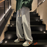 煋程裤子男春秋季牛仔裤男潮流百搭直筒宽松阔腿裤美式复古休闲裤长裤 K500浅蓝色 XL (建议体重130-140斤)