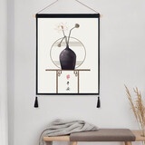 家工场电表箱装饰画挂布房间床头布挂画遮挡弱电箱布艺装饰壁画遮挡画 平安 45x60cm