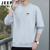 JEEP SPIRIT吉普卫衣男春季上衣男士卫衣圆领打底衫男装 灰色 XL