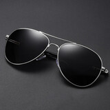 帕杰斯(PAR JUST) 男女款偏光太阳镜 驾驶镜 墨镜金属框防晒蛤蟆镜 209 银色款 副