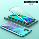 BaoHuZhe 华为P30pro手机壳p30保护套玻璃双曲面磁吸透明外壳防摔全包个性创意万磁王镜面 华为P30pro - 升级双曲面【双面玻璃-绿色】