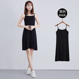 爱诺登（Ainuodeng）内衬莫代尔连衣裙MM中长款a型长内搭女夏 吊带打底裙莫代尔：黑色常规款 M(建议80-115斤）